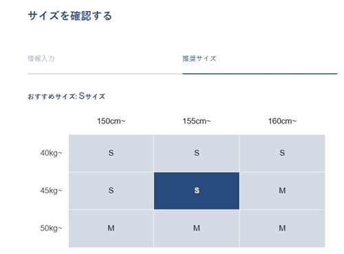 BAKUNEレディースサイズ選び方